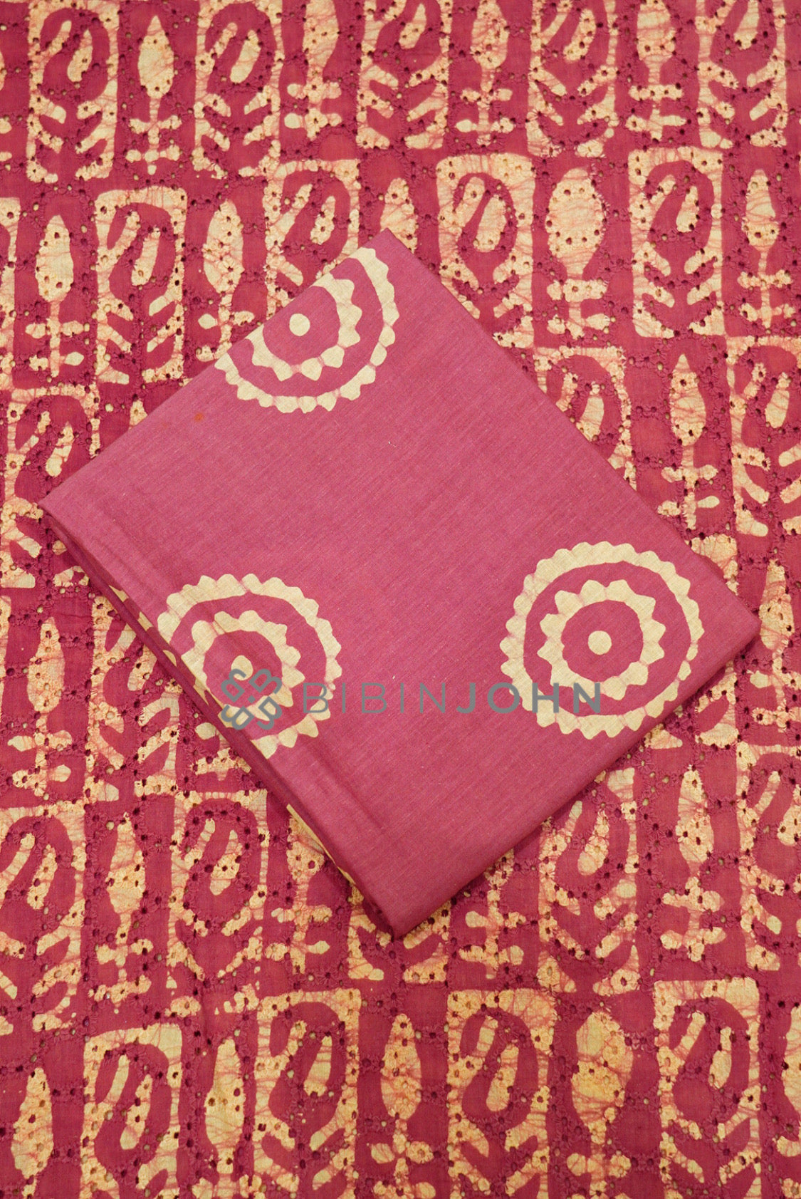 Cotton Hakoba Unstitched Salwar Suit Material Dusty Raspberry Pink BOTTOM