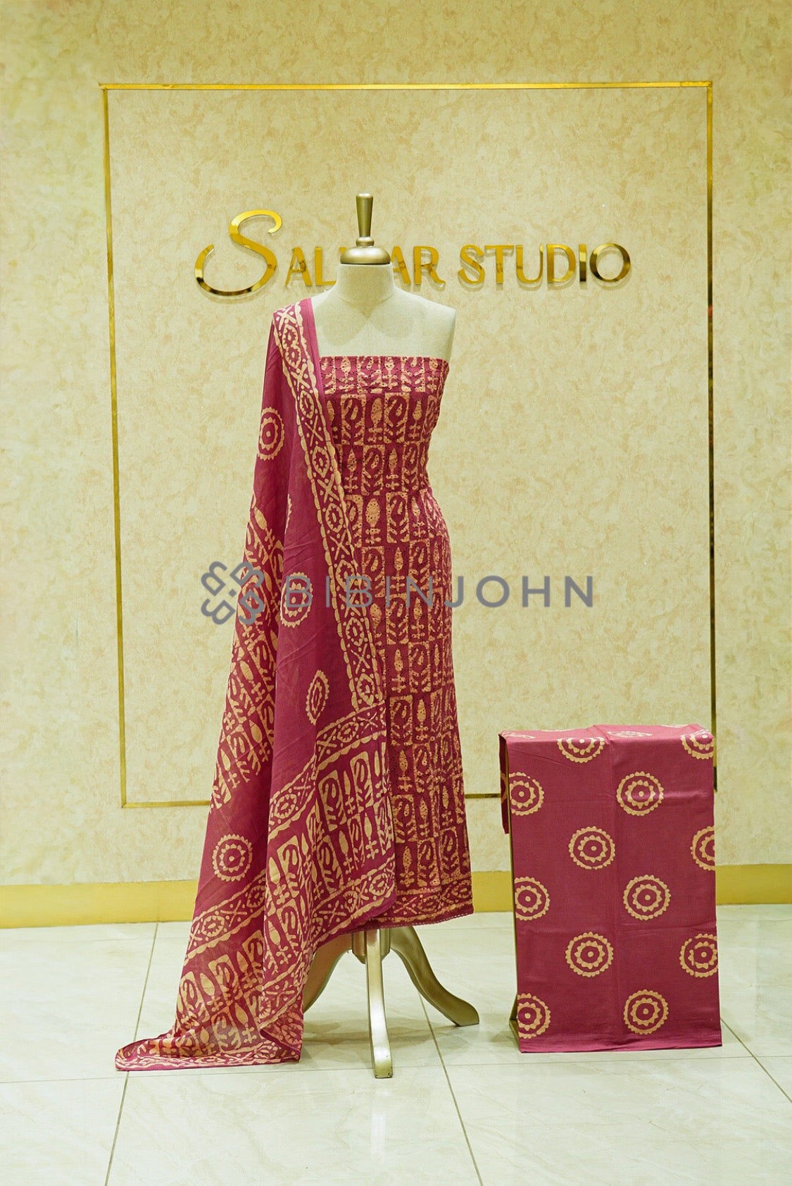 Cotton Hakoba Unstitched Salwar Suit Material Dusty Raspberry Pink
