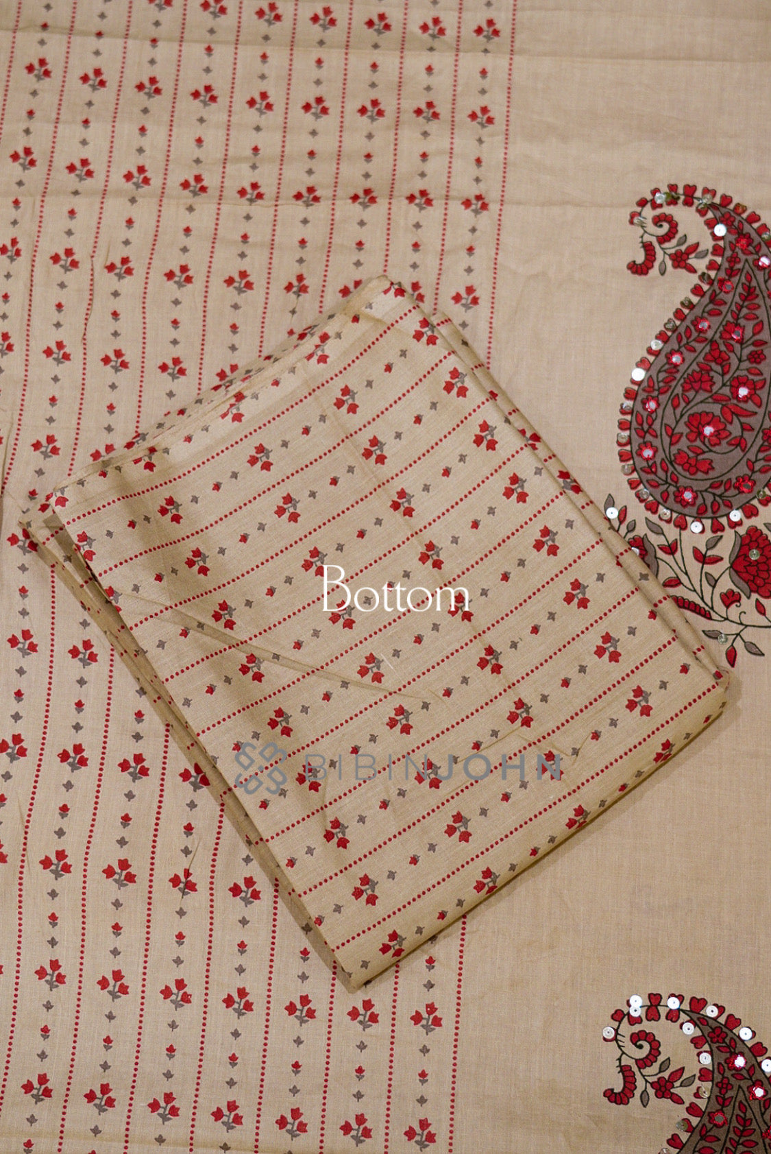 Cotton Unstitched Salwar Suit Material  Warm Beige BOTTOM