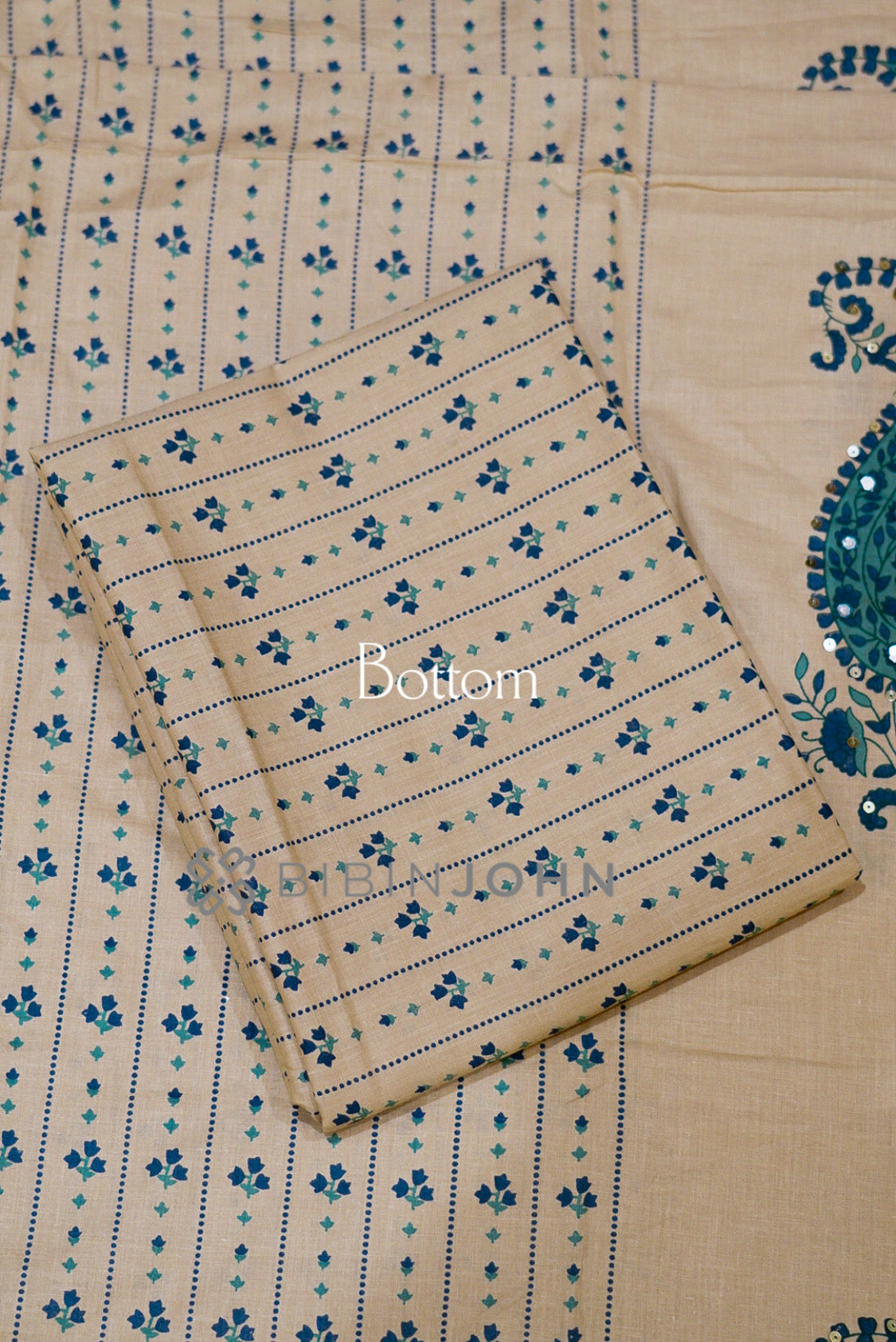 Cotton Unstitched Salwar Suit Material Warm Beige bottom