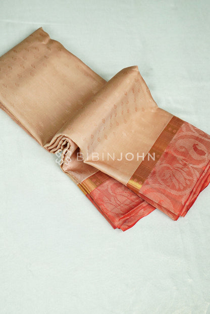 Semi Silk Saree For Women Sandal Beige