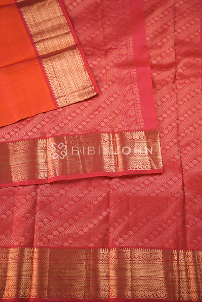 Silk Saree For Women Orange CLOSE VIEW