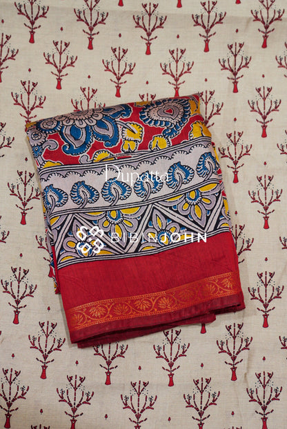 Printed Semi Silk Unstitched Salwar Suit Material Beige dupatta