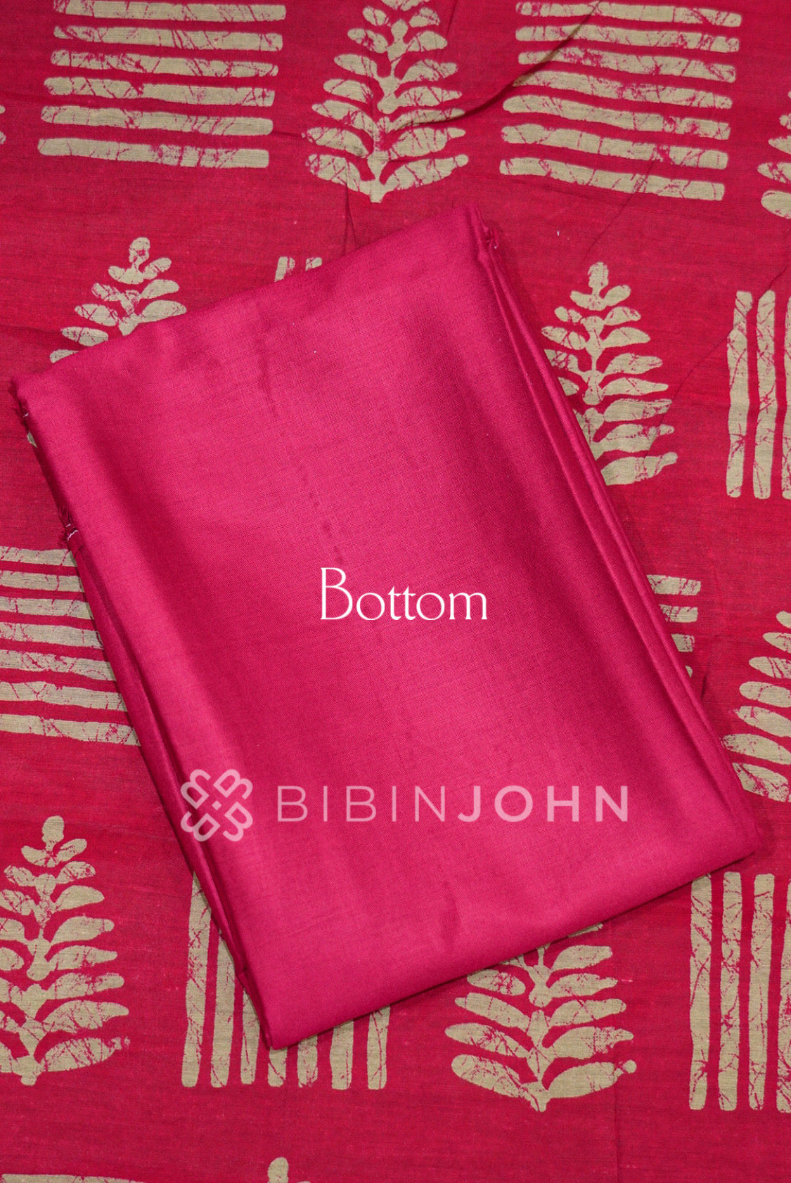 Printed Semi Silk Unstitched Salwar Suit Material  Rani Pink  BOTTOM