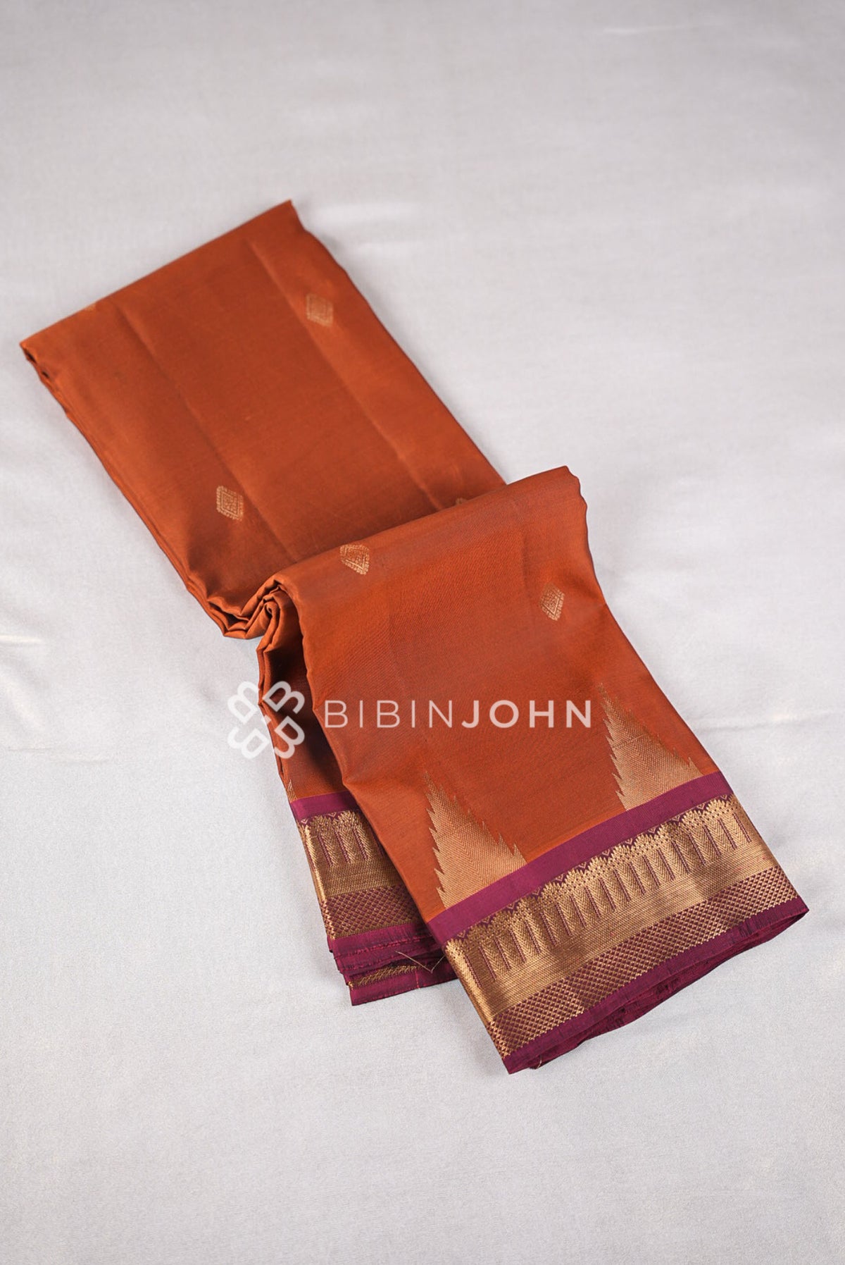 Silk Saree For Women Rust Orange