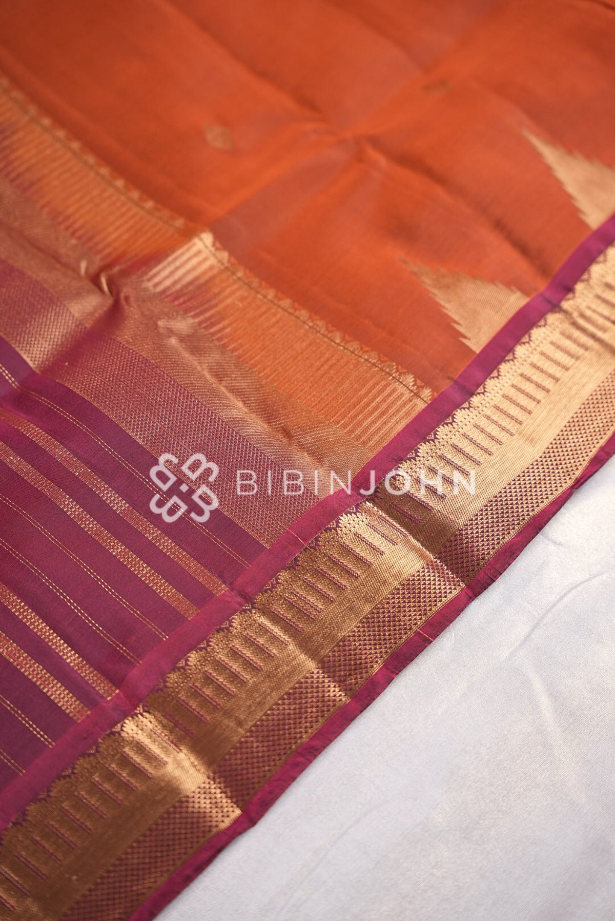 Silk Saree For Women Rust Orange PALLU