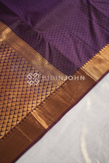Silk Saree For Women Deep Plum Purple PALLU