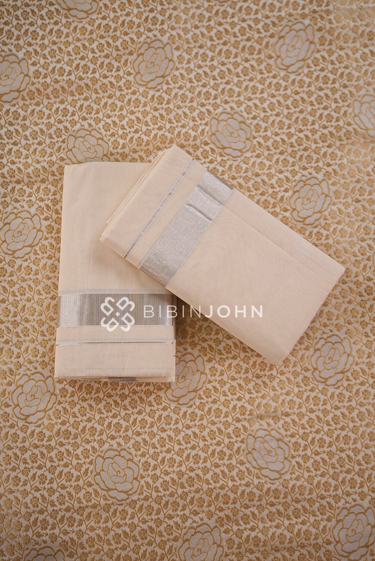 Cotton Dhoti For Men White FULL VIEW