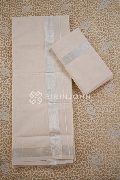 Cotton Dhoti For Men White FULL VIEW