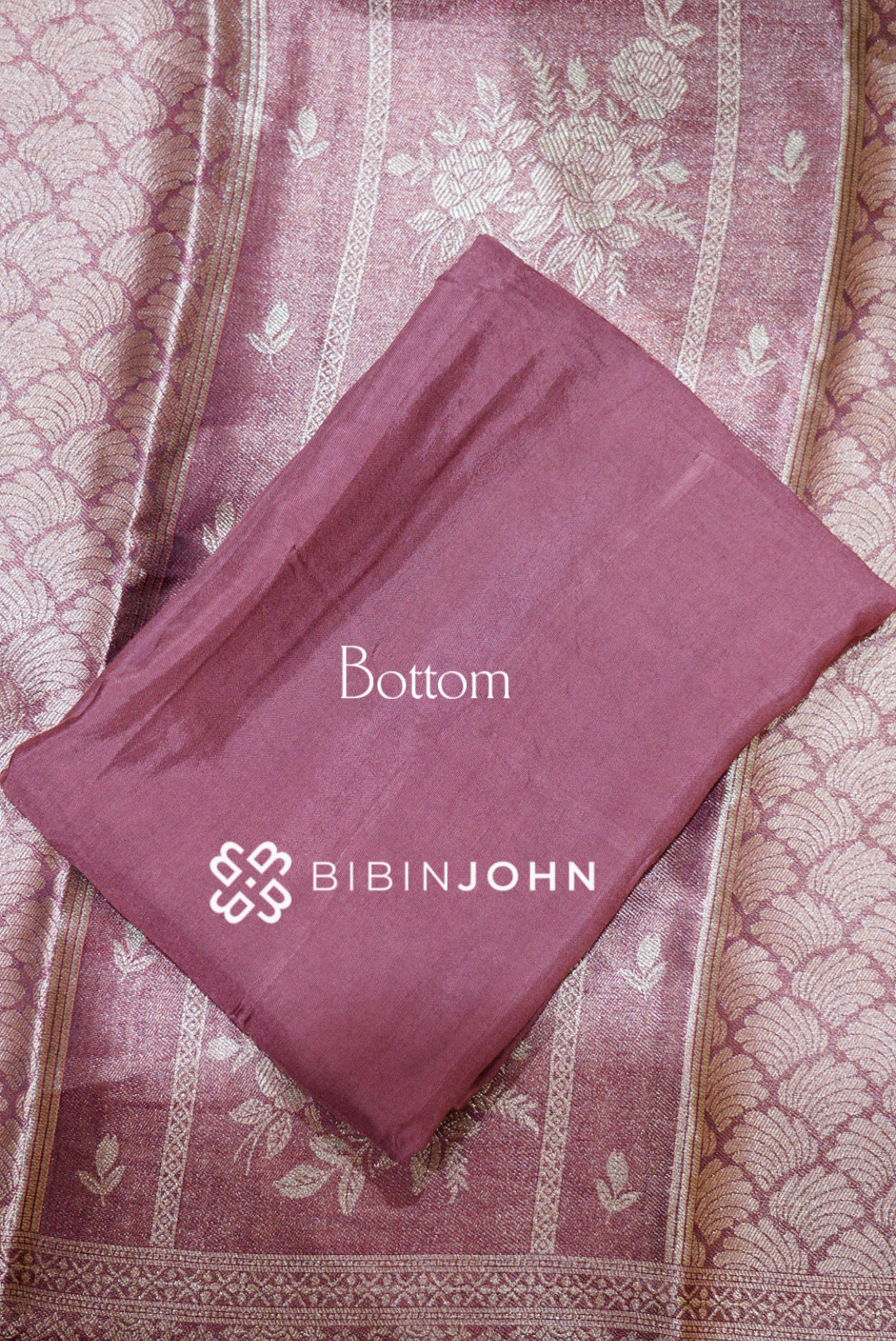 Tissue Banarasi Unstitched Salwar Suit Material Dusty Rose BOTTOM