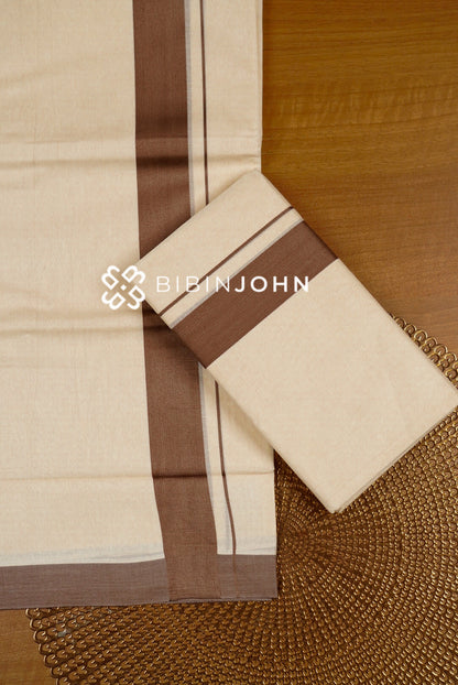 Cotton Dhoti For Men Off White FULL VIEW