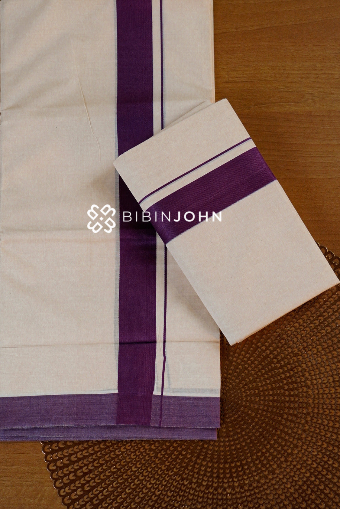 Cotton Dhoti For Men White  FULL VIEW