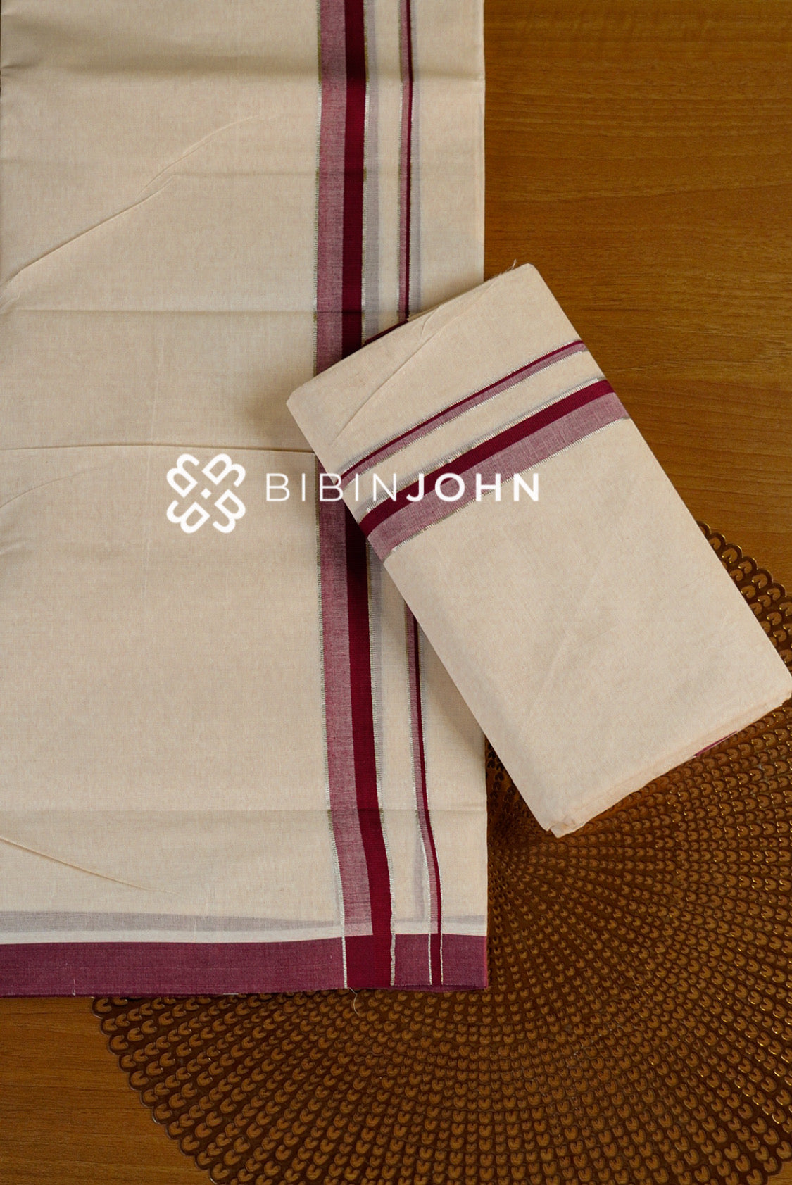 Cotton Dhoti For Men White FULL VIEW