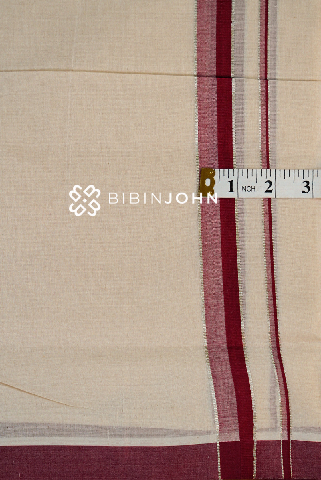 Cotton Dhoti For Men White CLOSE VIEW