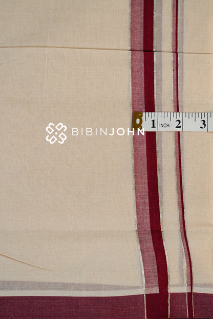 Cotton Dhoti For Men White CLOSE VIEW