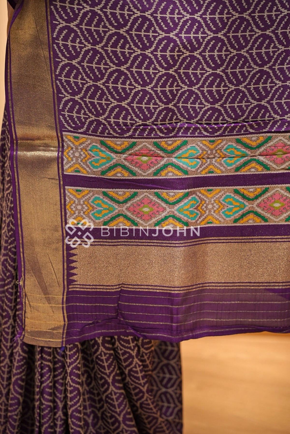Silk Brocade  Saree For Women Deep Purple  PALLU