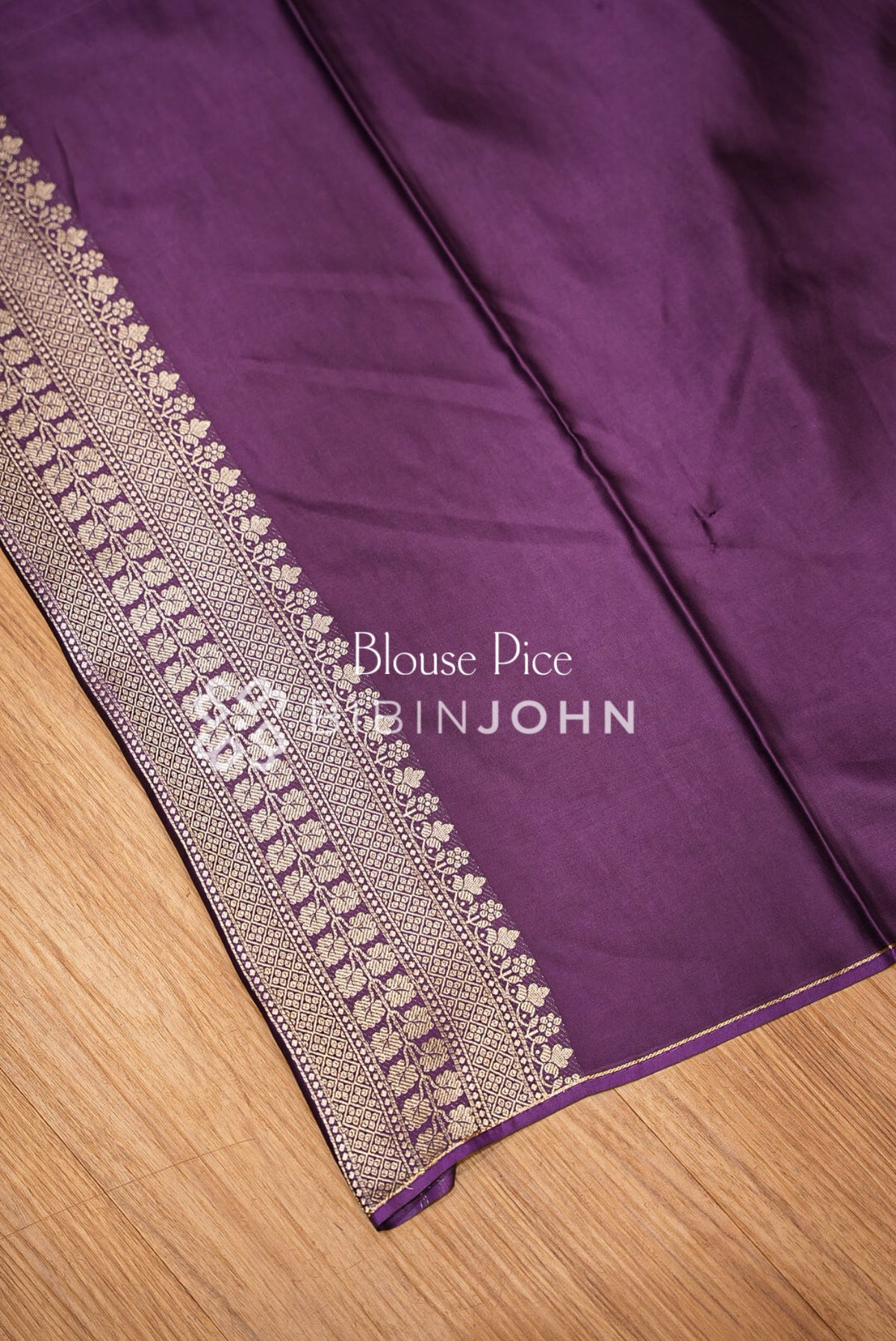 Satin Brocade Saree For Women Plum Purple BLOUSE PIECE