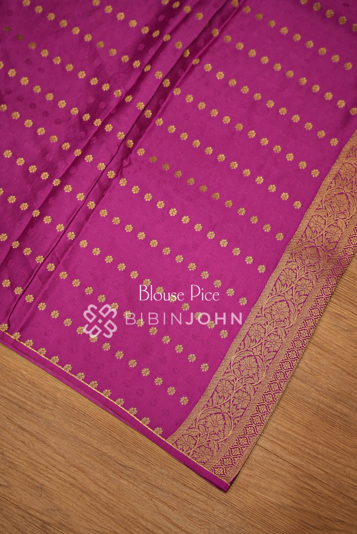 Silk Brocade Saree For Women Vibrant Magenta  BLOUSE PIECE