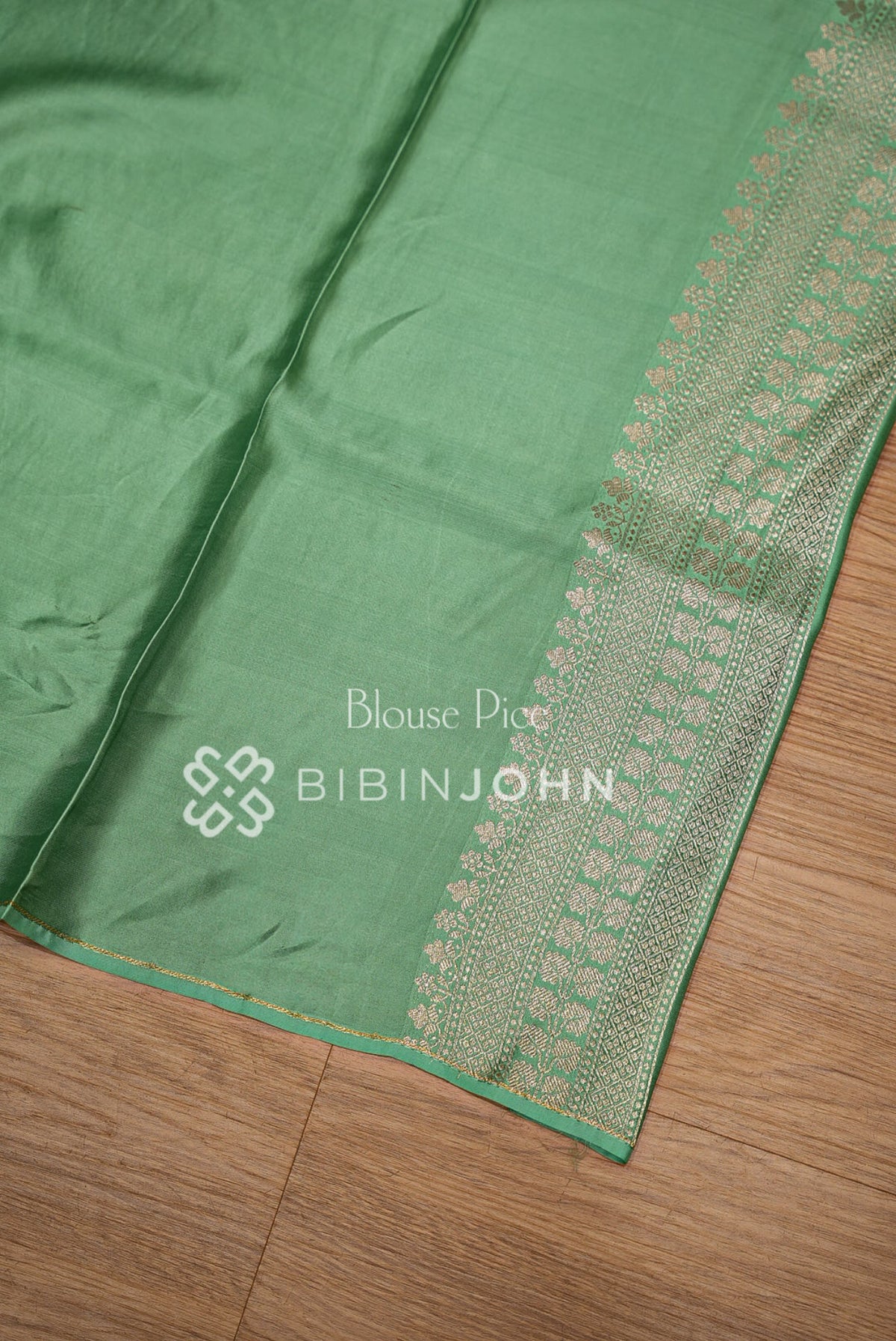 Silk Brocade Saree For Women Sage Pista Green BLOUSE PIECE