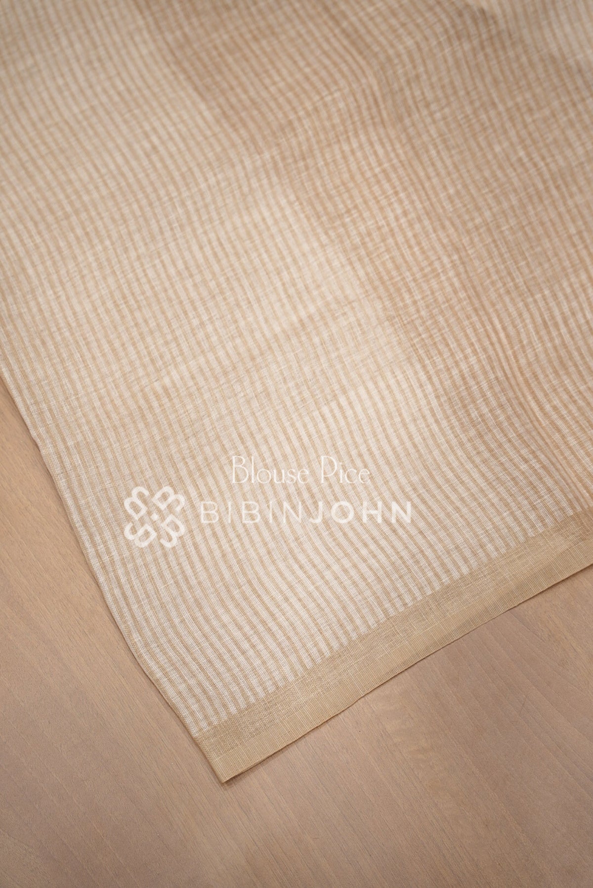 Art Linen Embroidery Saree For Women Beige BLOUSE PIECE