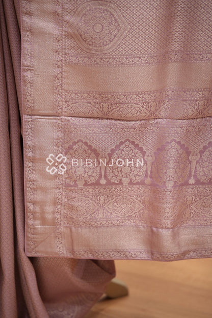 Silk Brocade Saree For Women Dusty Rose PALLU