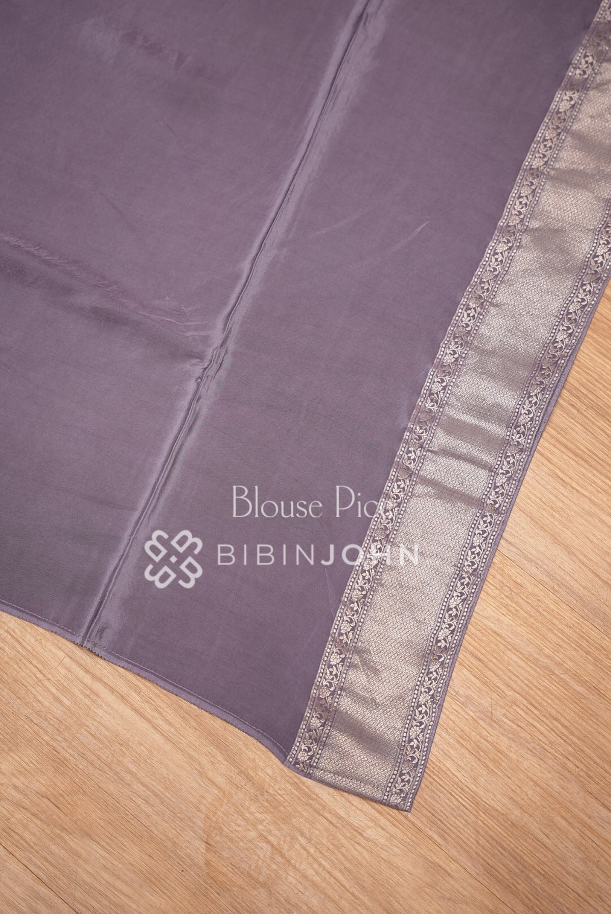 Silk Brocade Saree For Women Smoky Lavender Grey BLOUSE PIECE