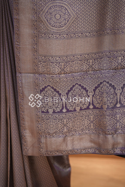 Silk Brocade Saree For Women Dusty Lavender PALLU