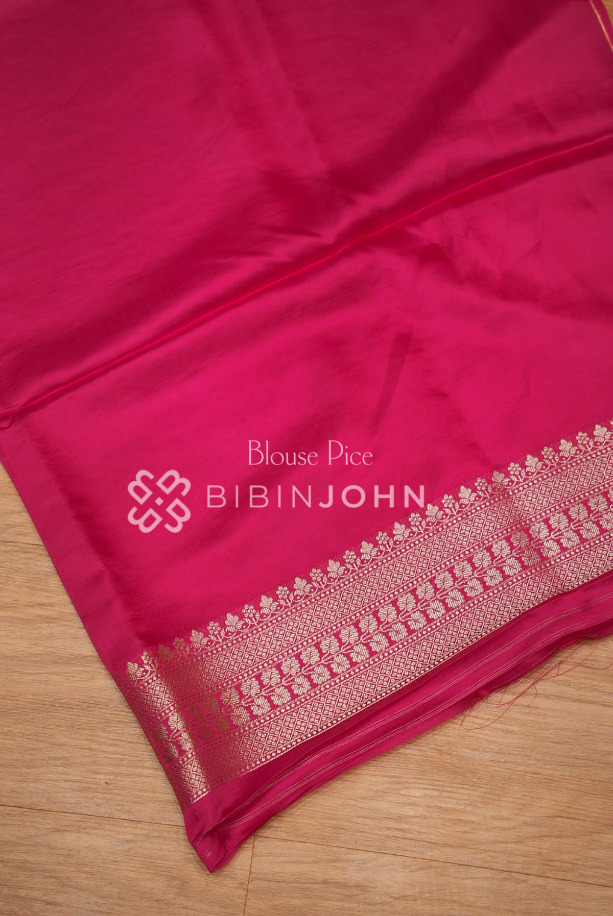 Satin Brocade Saree For Women Rani Pink BLOUS PIECE