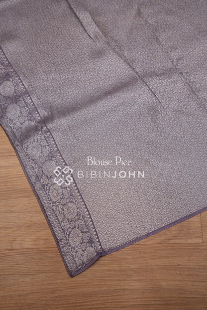 Silk Brocade Saree For Women Dusty Lavender BLOUSE PIECE