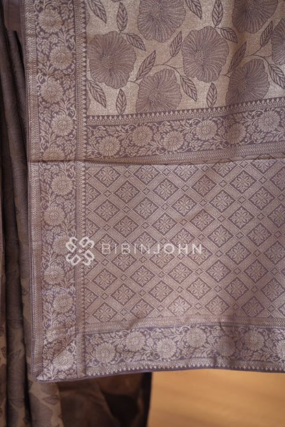 Silk Brocade Saree For Women Dusty Lavender PALLU