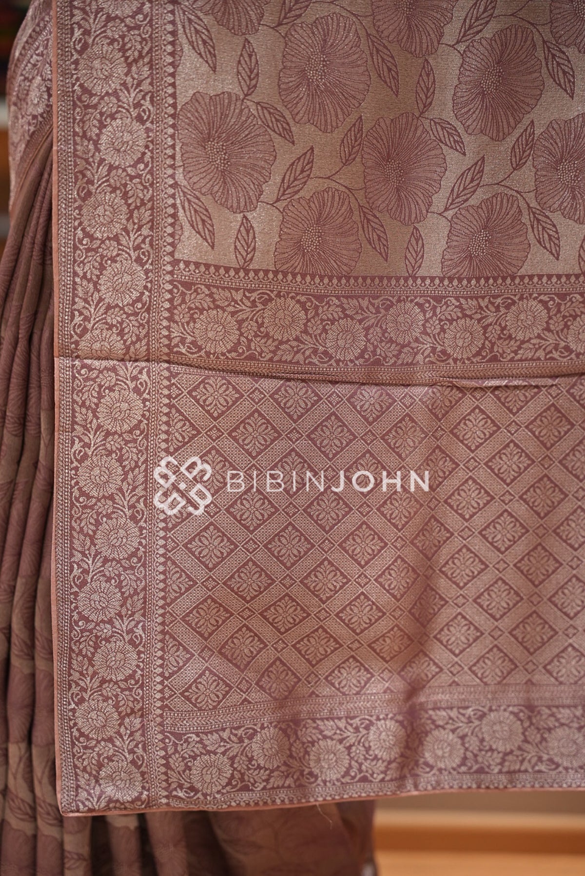 Silk Brocade Saree For Women Dusty Mauve PALLU