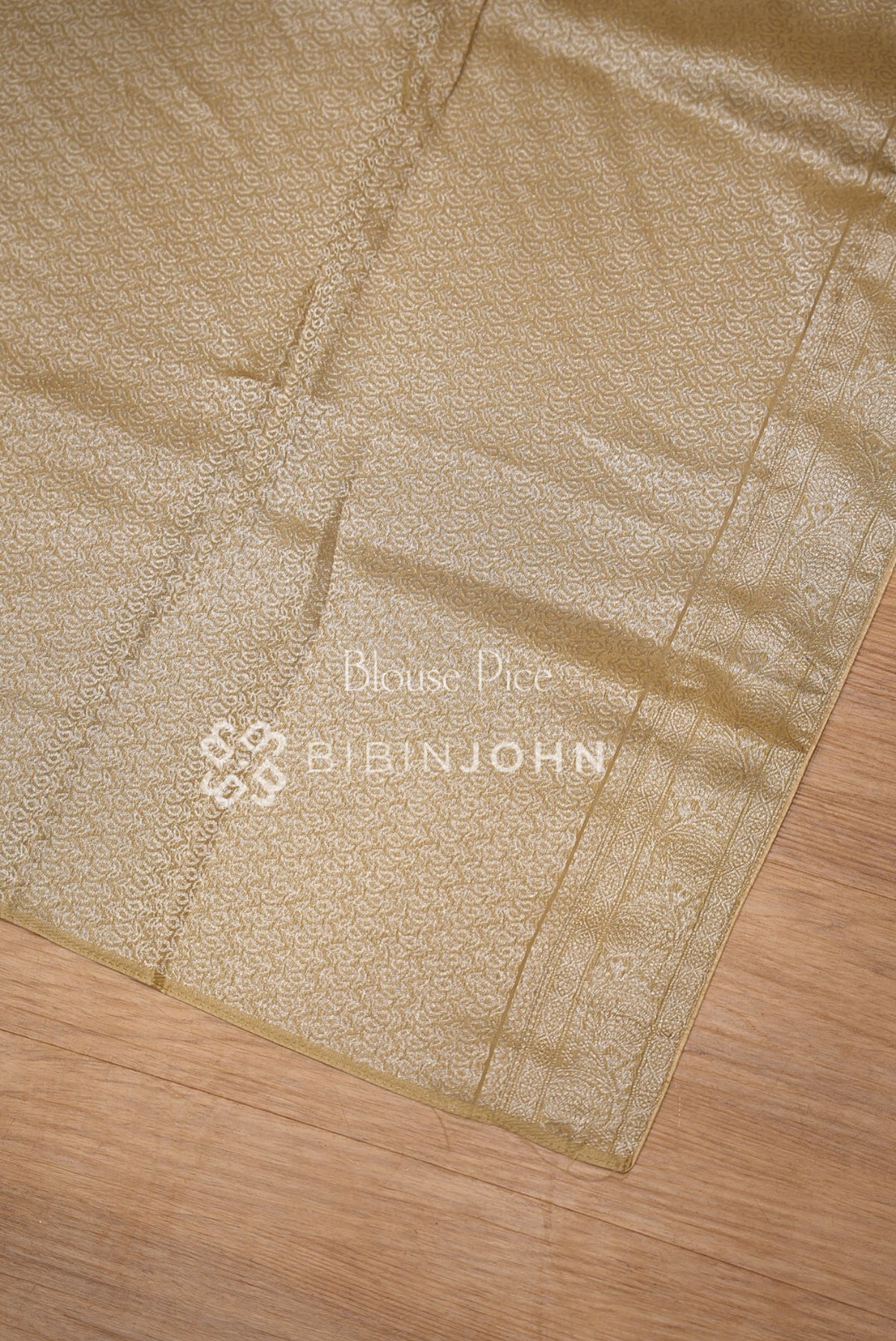 Silk Brocade Saree For Women Champagne Gold BLOUSE PIECE