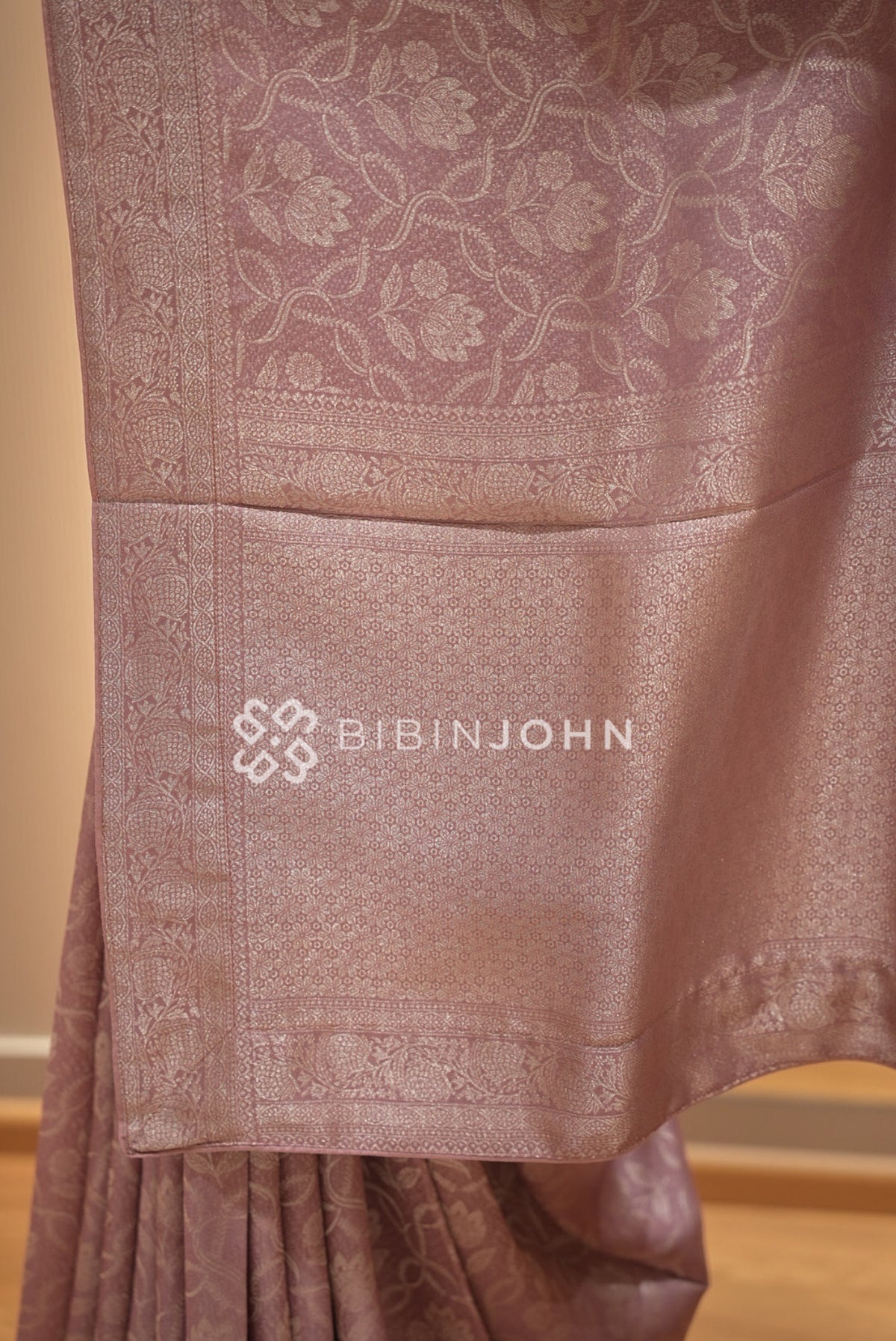 Silk Brocade Saree For Women Dusty Rose Pink  PALLU