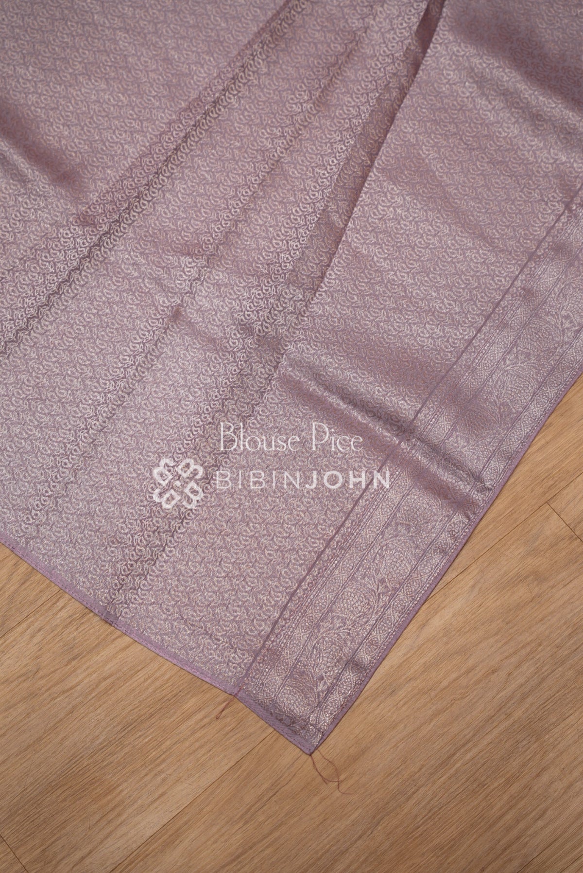 Silk Brocade Saree For Women Dusty Lavender Grey  BLOUSE PIECE