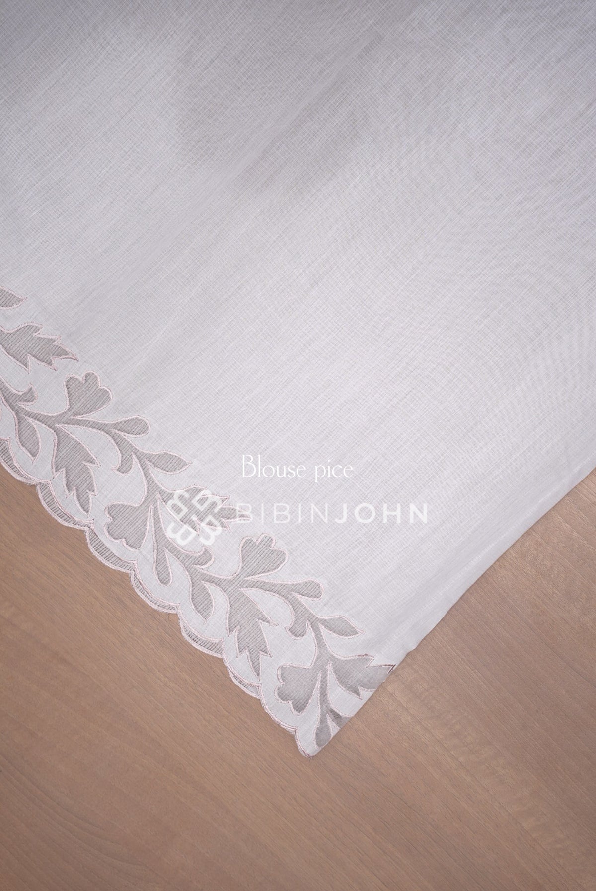 Cotta Embroidery Saree Ivory White  BLOUSE PIECE