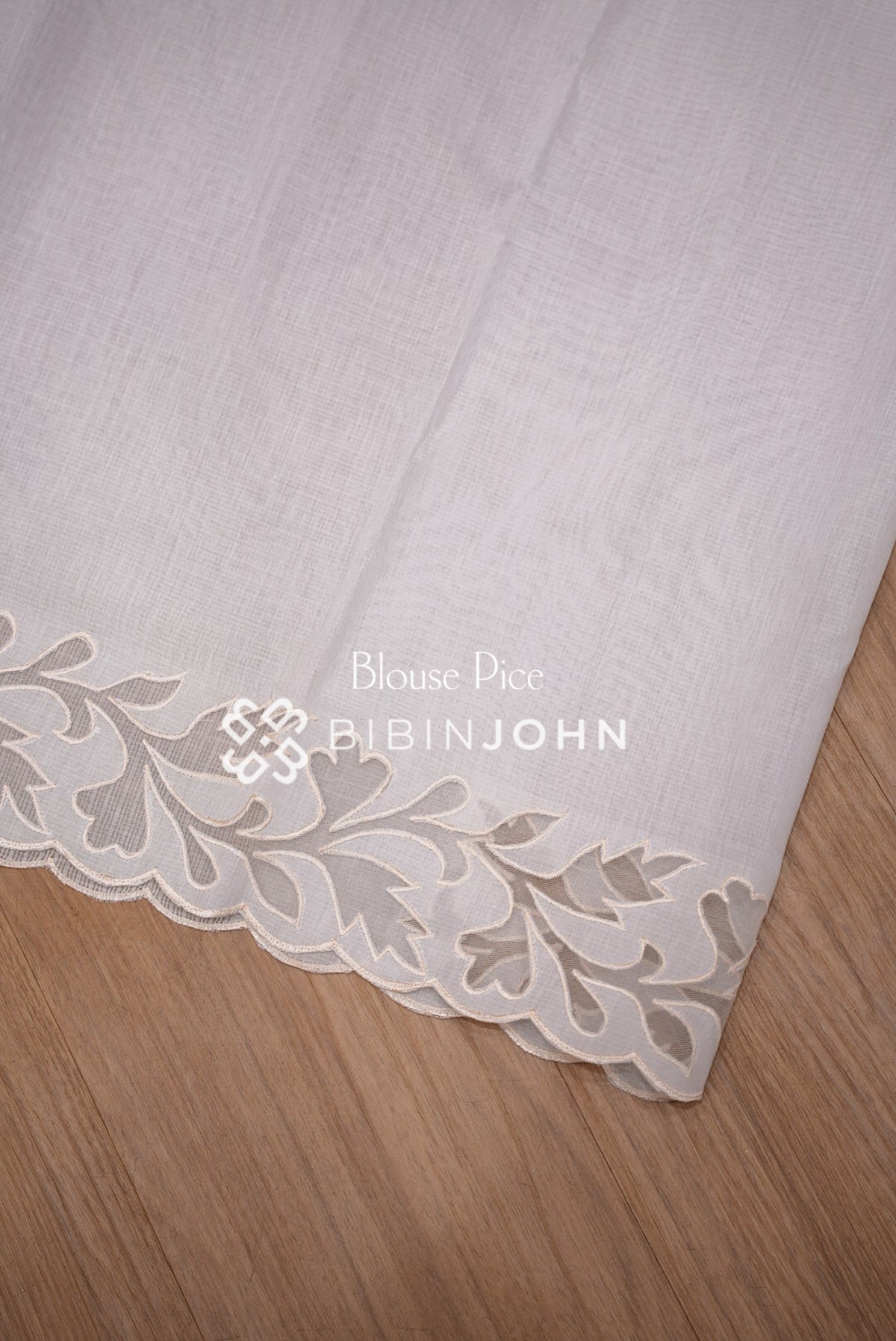 Cotta Embroidery Saree White BLOUSE PIECE