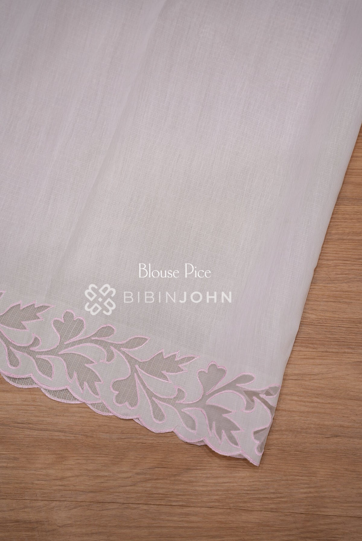 Cotta Embroidery Saree White BLOUSE PIECE