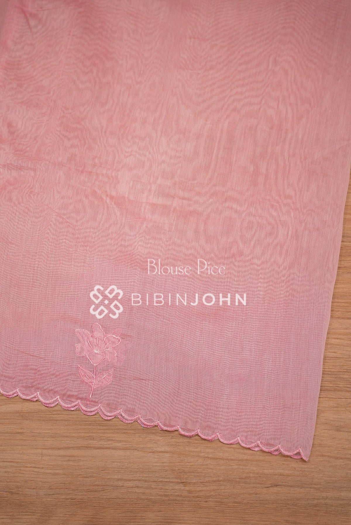 Organza Embroidery Saree For Women Blush Pink  BLOUSE PIECE