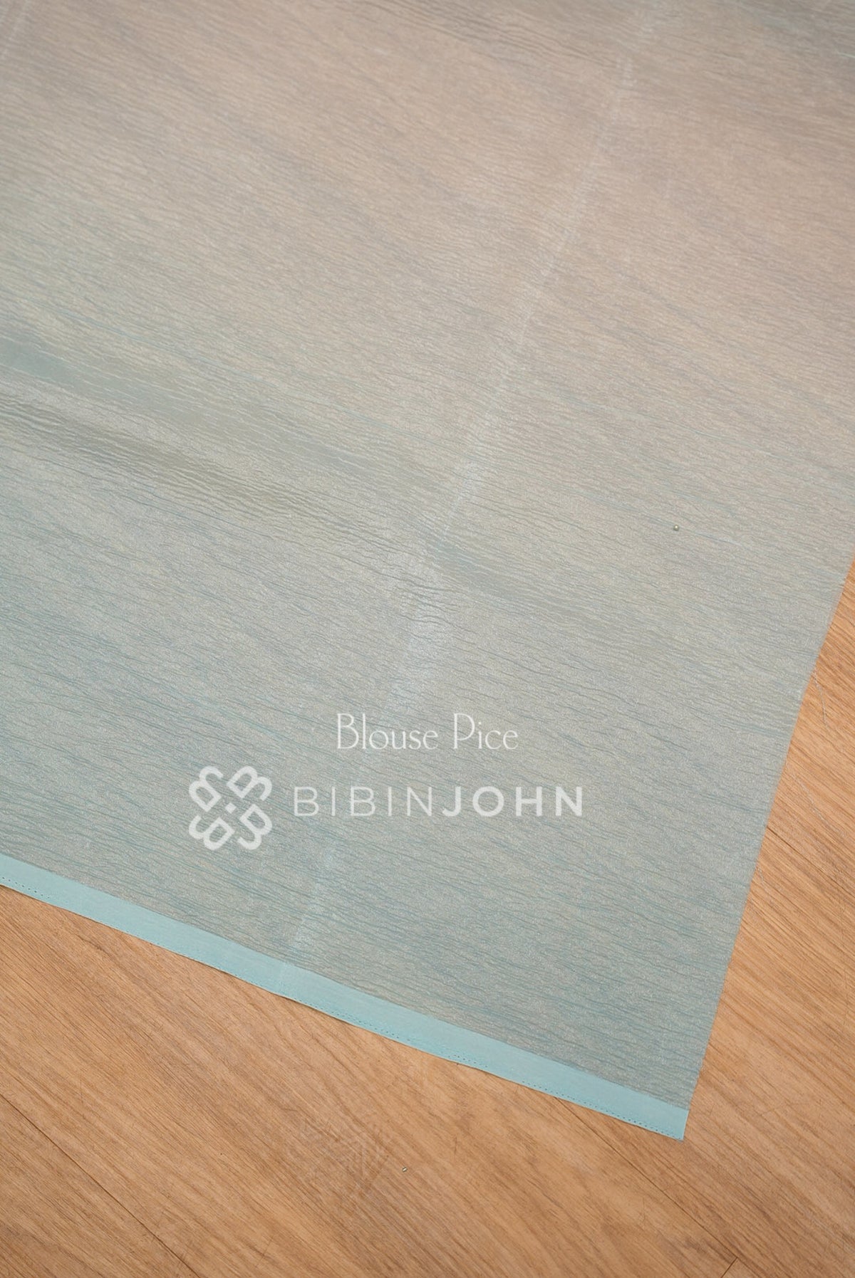 Tissue Organza Embroidery Saree For Women Aqua Blue BLOUSE PIECE