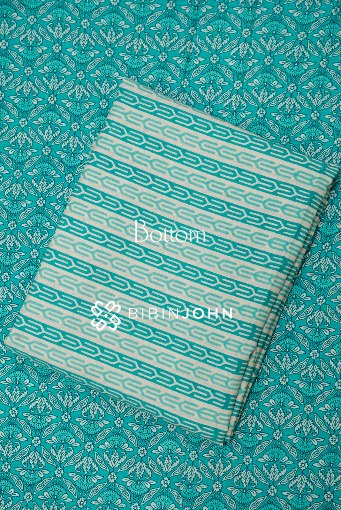 Cotton Embroidery Unstitched Salwar Suit Material Aqua Turquoise  BOTTOM