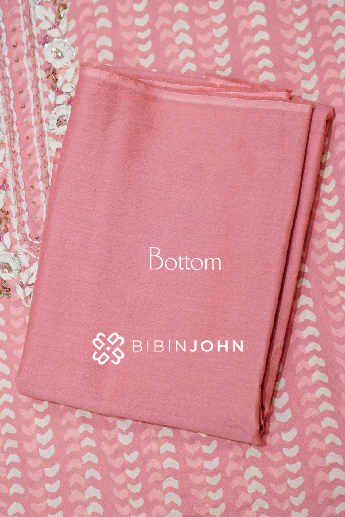 Cotton Embroidery Unstitched Salwar Suit Material Peach Pink BOTTOM