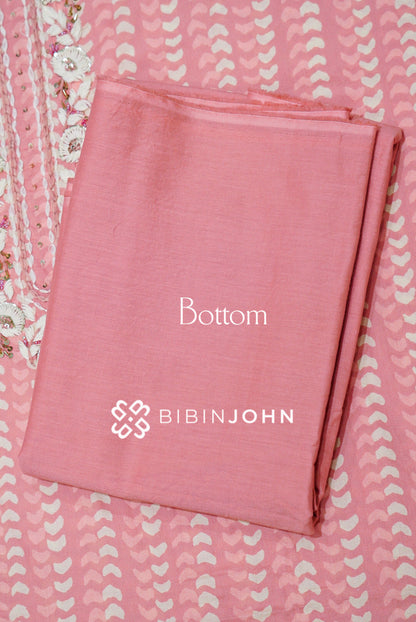 Cotton Embroidery Unstitched Salwar Suit Material Peach Pink BOTTOM