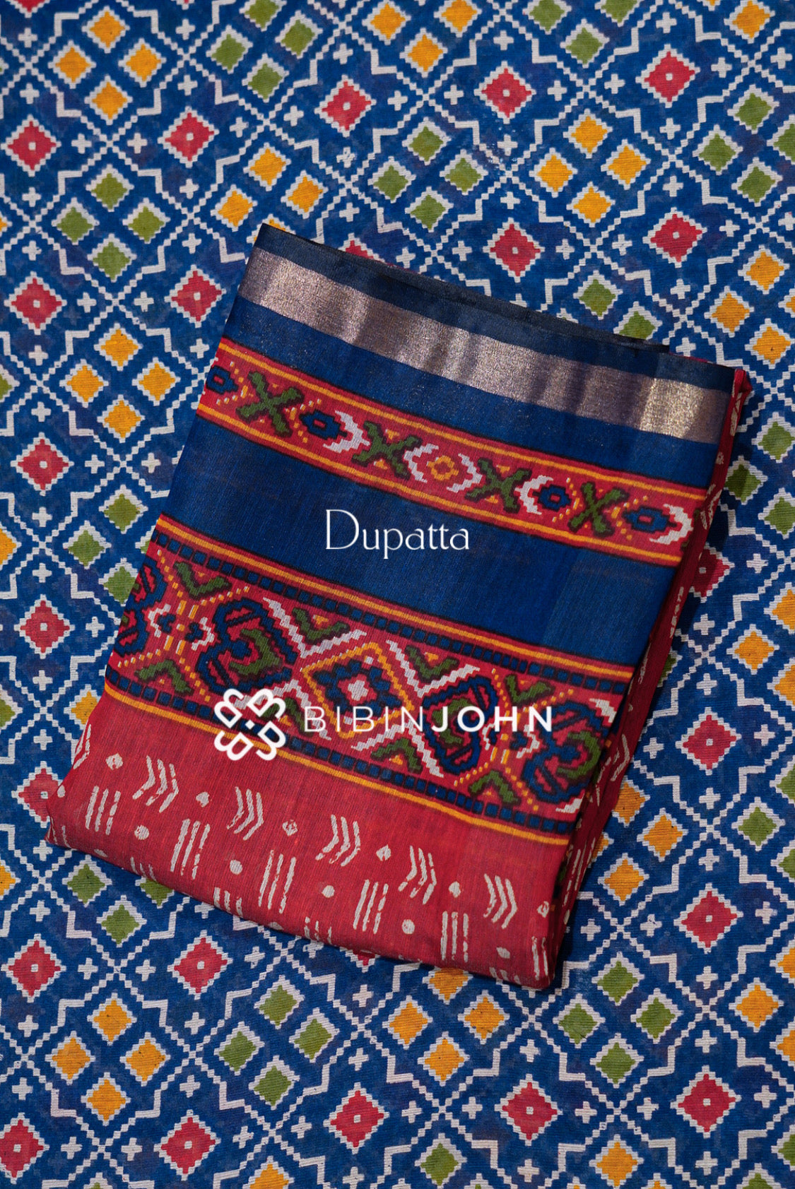 Art Maheswari Unstitched Salwar Suit Material Navy Blue DUPATTA