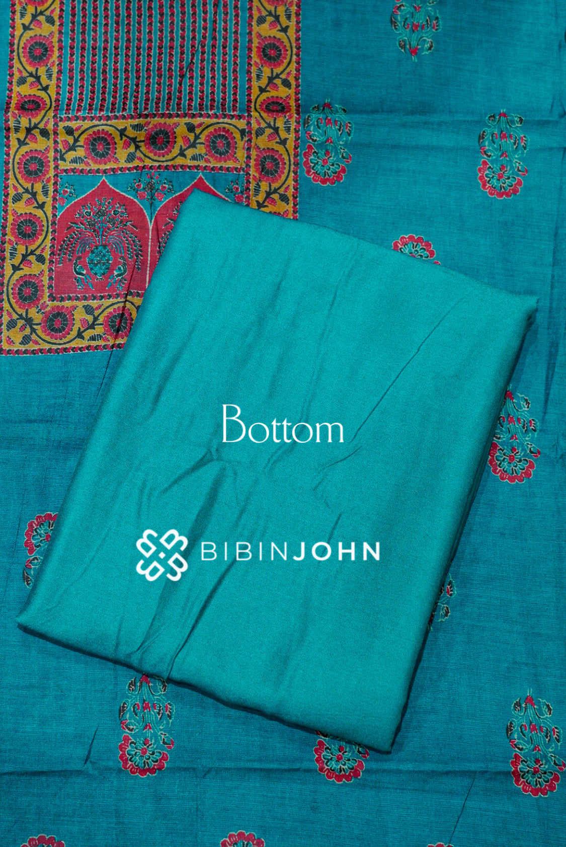 Art Maheswari Unstitched Salwar Suit Material Teal Green BOTTOM