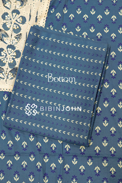 Cotton Unstitched Salwar Suit Material Dusty Blue  BOTTOM
