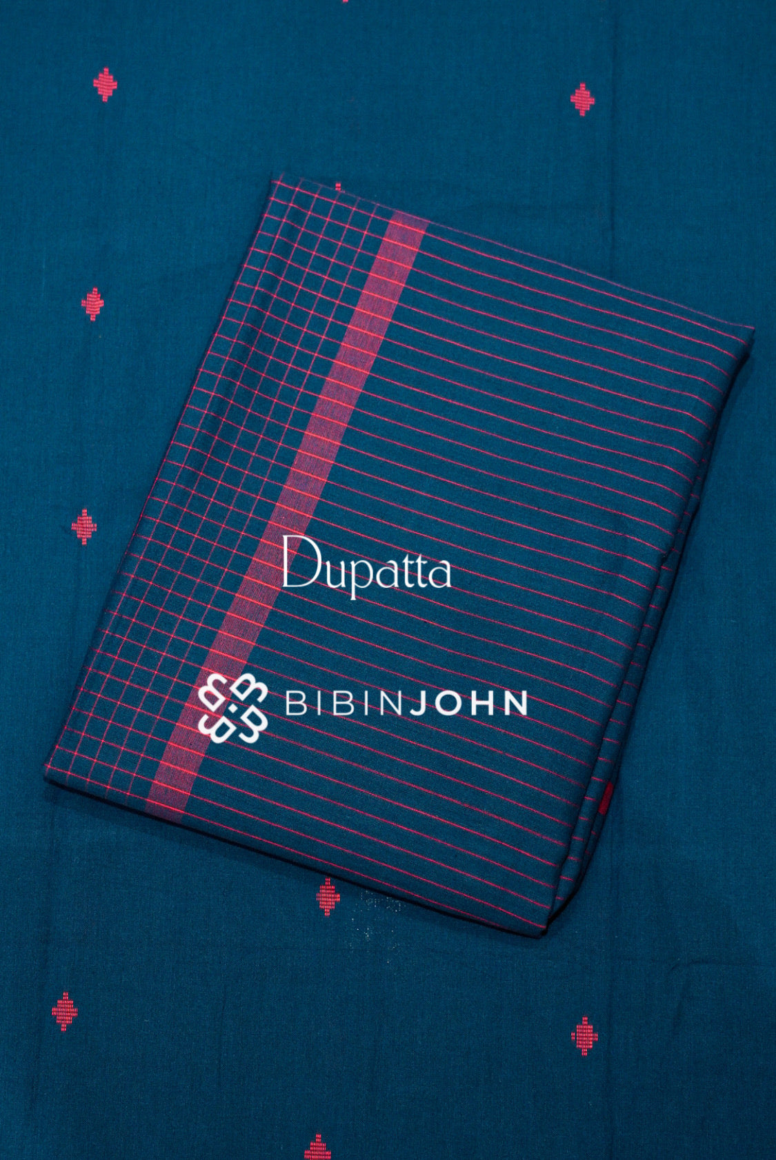 Cotton Unstitched Salwar Suit Material Deep Navy Blue  DUPATTA