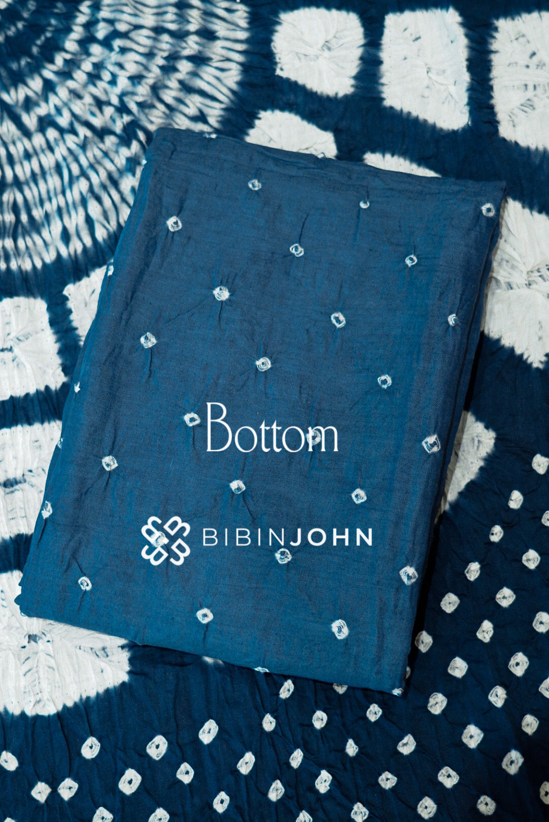 Bandhani Unstitched Salwar Suit Material Navy Blue  BOTTOM