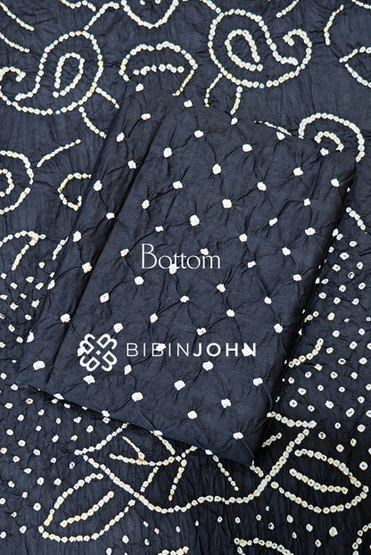 Bandhani Unstitched Salwar Suit Material Black BOTTOM