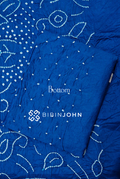 Bandhani Unstitched Salwar Suit Material Royal Blue BOTTOM