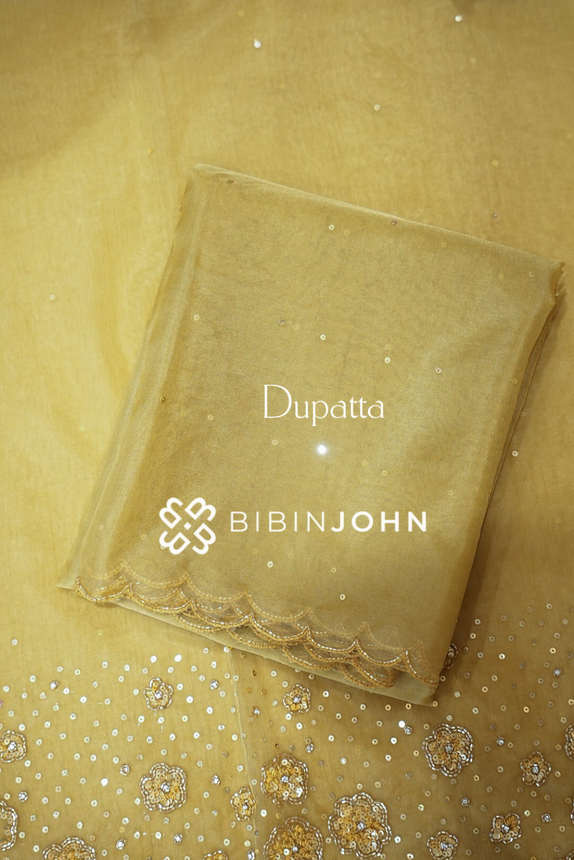 Organza Embroidery Unstitched Salwar Suit Material Mustard Gold  dupatta